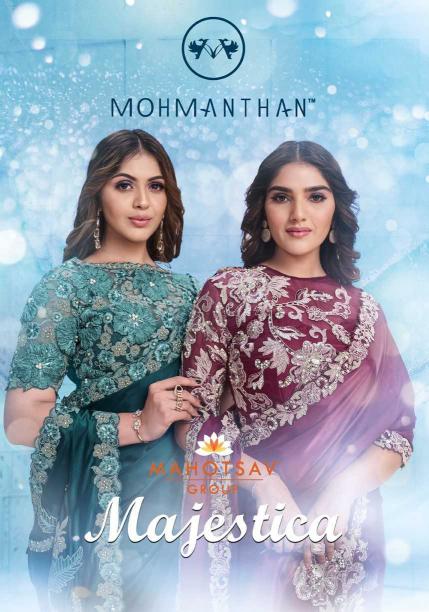 Mahotsav Mohmanthan Majestica Series 23512 to 23519 Fancy Wholesale Wedding Wear Sarees in Surat