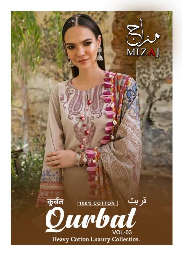 Mizaj Qurbat Vol-3 Series 3001-3006 Pure Cotton , Wholesale Salwar Kameez in Surat