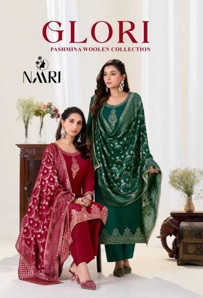 Naari Glori Series 114001 to 114004 Viscose Pashmina Jacquard Wholesale Winter Wear Suits in Surat