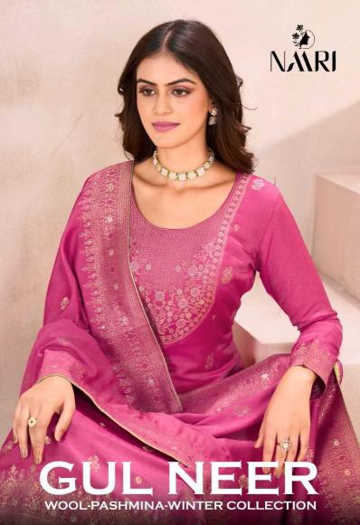 Naari Gul Neer Series 107001-107004 Viscose Pashmina Winter Wholesale Salwar Kameez in Surat