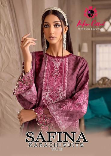 Nafisa Safina Vol-10 Series 10001-10006 Cotton , Wholesale Pakistani Salwar Kameez Collection in Surat