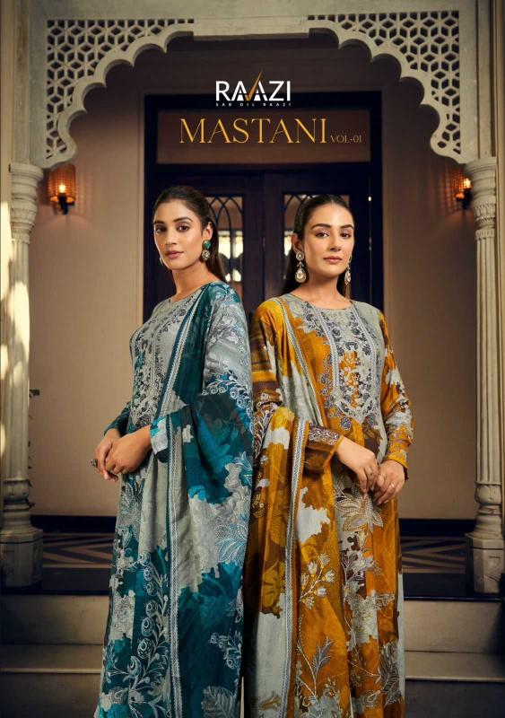 Raazi Rama Fashion Mastani Vol 1 Series 1201 to 1206 Pashmina Wholesale Salwar Kameez in Surat | Elegant Style