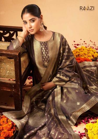 Rama Fashions Raasleela Series 1401-1404 Simmer Organza Jacquard Wholesale Salwar Kameez In Surat