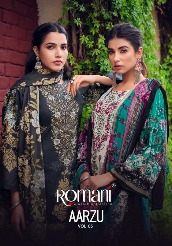 Romani Aarzu Vol 5 Series 1088001 to 108808 Cotton Print Wholesale Embroidery Salwar Kameez in Surat