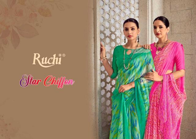 Ruchi Star Chiffon 173 Series 36804-36806 Chiffon Regular Wear , Wholesale Sarees in Surat