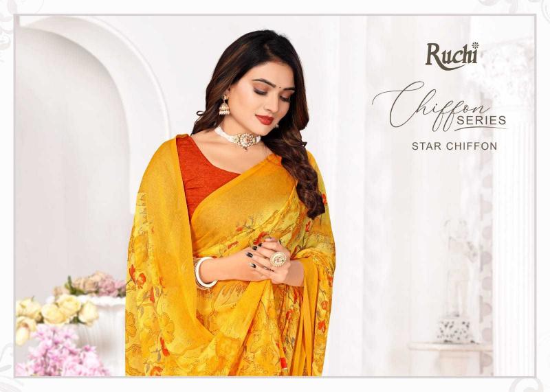 Ruchi Star Chiffon Vol 177 Series 37701-37703 Chiffon Unique Colour Print Wholesale Saree in Surat