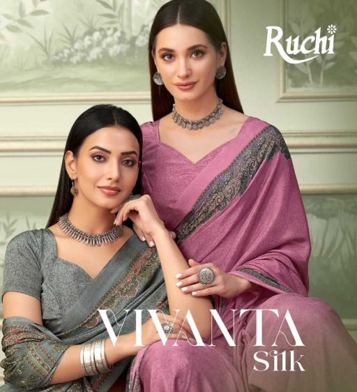 Ruchi Vivanta Silk Series 37501-37503 Beautiful Look Silk Crepe Wholesale Saree Premium Collection from Surat