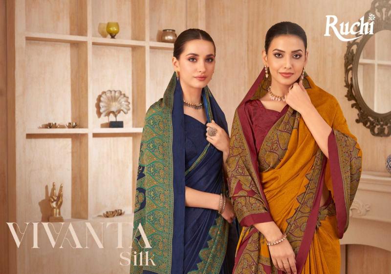 Ruchi Vivanta Silk Series 37601-37603 Silk Crepe Casual Wholesale Sarees in Surat