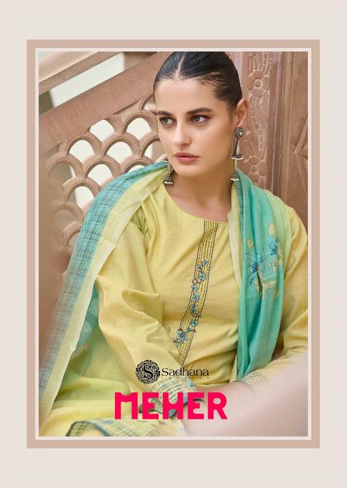 Sadhana Fashion Meher Hit Design Series 10161-10164 Muslin Silk Wholesale Salwar Kameez in Surat