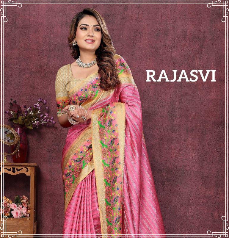 Sanjana Designer Rajasvi Raw Silk Wholesale Sarees in Surat