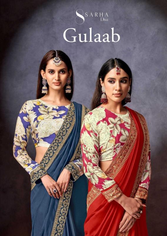 Sarha Diva Gulaab Series 01 to 06 Viscose Muslin Wholesale Sarees in Surat