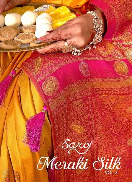 Saroj Meraki Silk Vol. 2 Series 1001 To 1007 Silk  Wholesale Copper Sarees in Surat