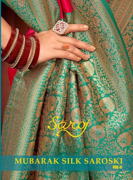 Saroj Mubarak Swarovski Vol. 6 Series 1001 To 1006 Silk Wholesale Sarees |n Surat