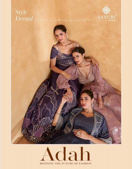 Sayuri Designer Adah Series 5629-5631 Chinon Silk Exclusive Wholesale Readymade Indo Western Dress in Surat