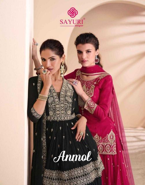 SAYURI DESIGNER ANMOL Series 5653-5655 Chinon Silk Wholesale Readymade Skirt Kurti with Dupatta in Surat