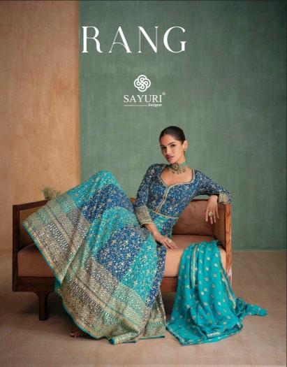 Sayuri Designer Rang Series 5656 to 5657 Georgette Wholesale Readymade IndoWestern Gowns in Surat