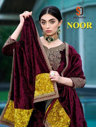 Shraddha Designer Noor Series 1001-1004 Velvet Winter Special Stylish Wholesale Salwar Kameez in Surat