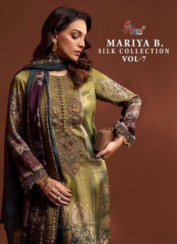 Shree Fabs Maria B Silk Collection Vol 7 Series 3701 to 3703 Satin Wholesale Pakistani Suits in Surat