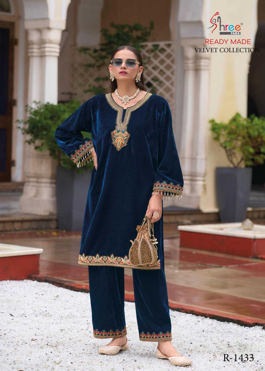 Shree Fabs R 1433 A-D Kashmiri Velvet Wholesale Ready-made Kurti with Pant in Surat