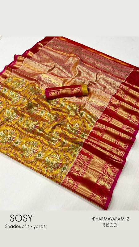 Sosy Dharmavaram Series 1-6 Attractive Silk Wholesale Sarees in Surat