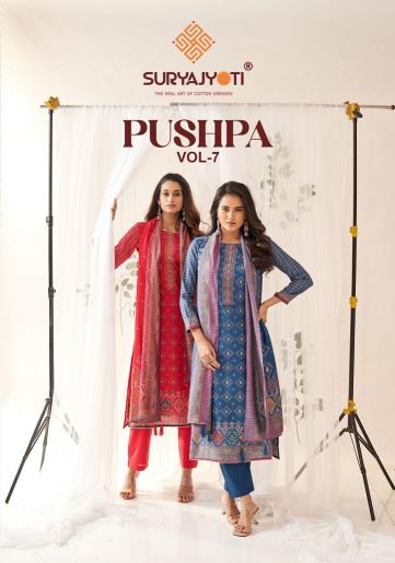 Suryajyoti Pushpa Vol-7 Series 7001-7008 Pure Modal , Wholesale Salwar Kameez in Surat