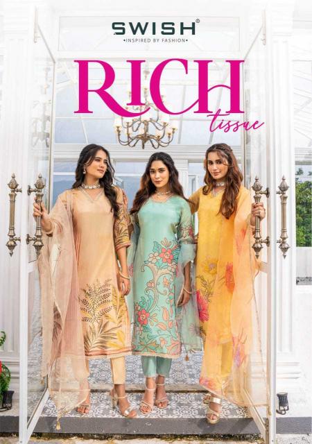 swish rich series RT-01 To RT-06  tissue  digital Wholesale readymade suits in surat 