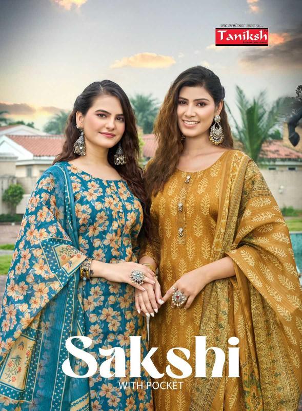 TANIKSH SAKSHI VOL 1 Series 1001-1008 Tissue Wholesale Readymade Elegant Style Salwar Kameez in Surat