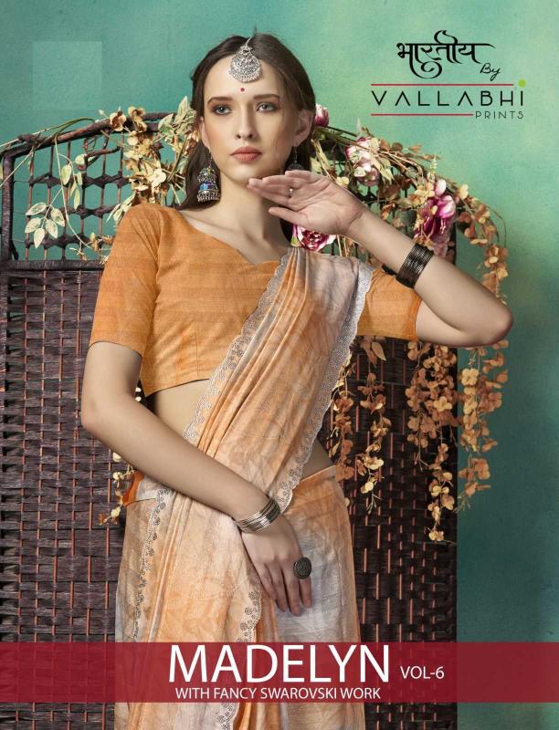 Vallabhi Madelyn Vol 6 Series 30661-60666 Leaf Printed Chiffon Wholesale Sarees in Surat