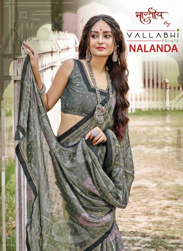 Vallabhi Prints Nalanda Series 27401 to 27406 Colour Addition Brasso Wholesale  Sarees in Surat