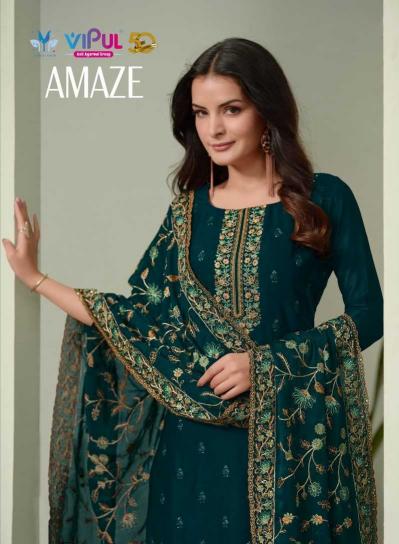 Vipul Amaze Series 5941-5945 Silk Designer Wholesale Georgette Suits in Surat