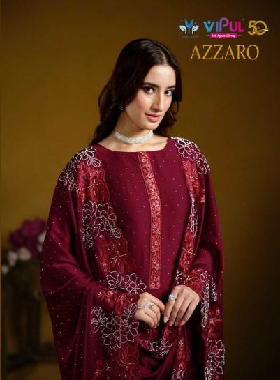 Vipul Fashion Azzaro Series 6101-6105 Catonic Georgette Party Wear Wholesale Salwar Kameez in Surat