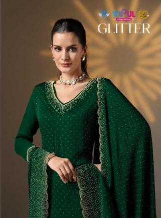 VIPUL FASHION Glitter Series 6051-6056 Satin Chiffon Unique Style Wholesale Salwar Kameez Collection in Surat