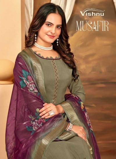 Vishnu Musafir Series 85001-85012 Roman Simmer Wholesale Trendy Ladies Salwar Kameez Surat