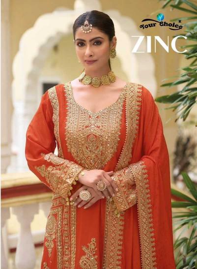 Your Choice Zinc Series 1001-1004 Pure Chinon Designer Readymade  Wholesale Suits in Surat