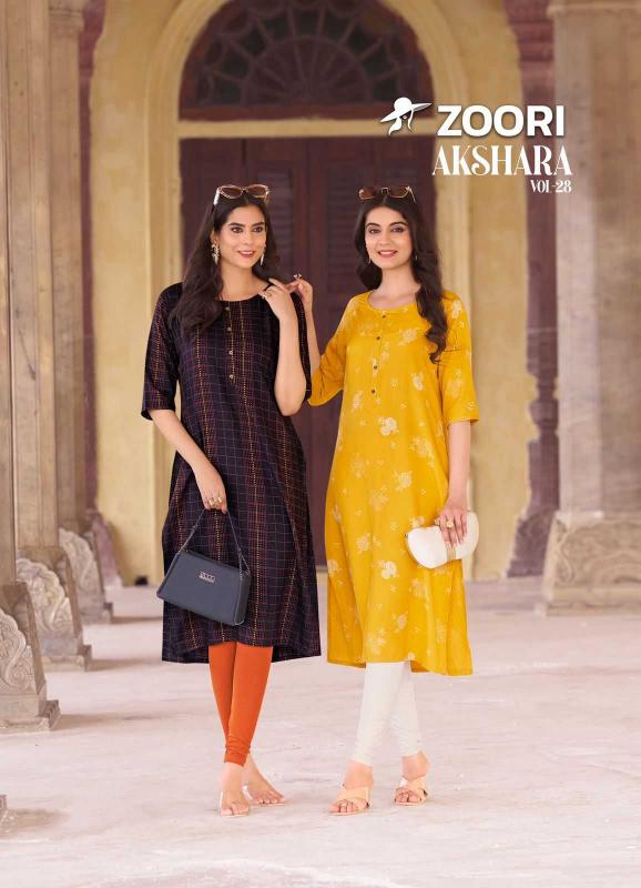 Zoori Akshara Vol 28 Series 1164 to 1169 Rayon Print Wholesale Readymade Daily Wear Kurtis in Surat