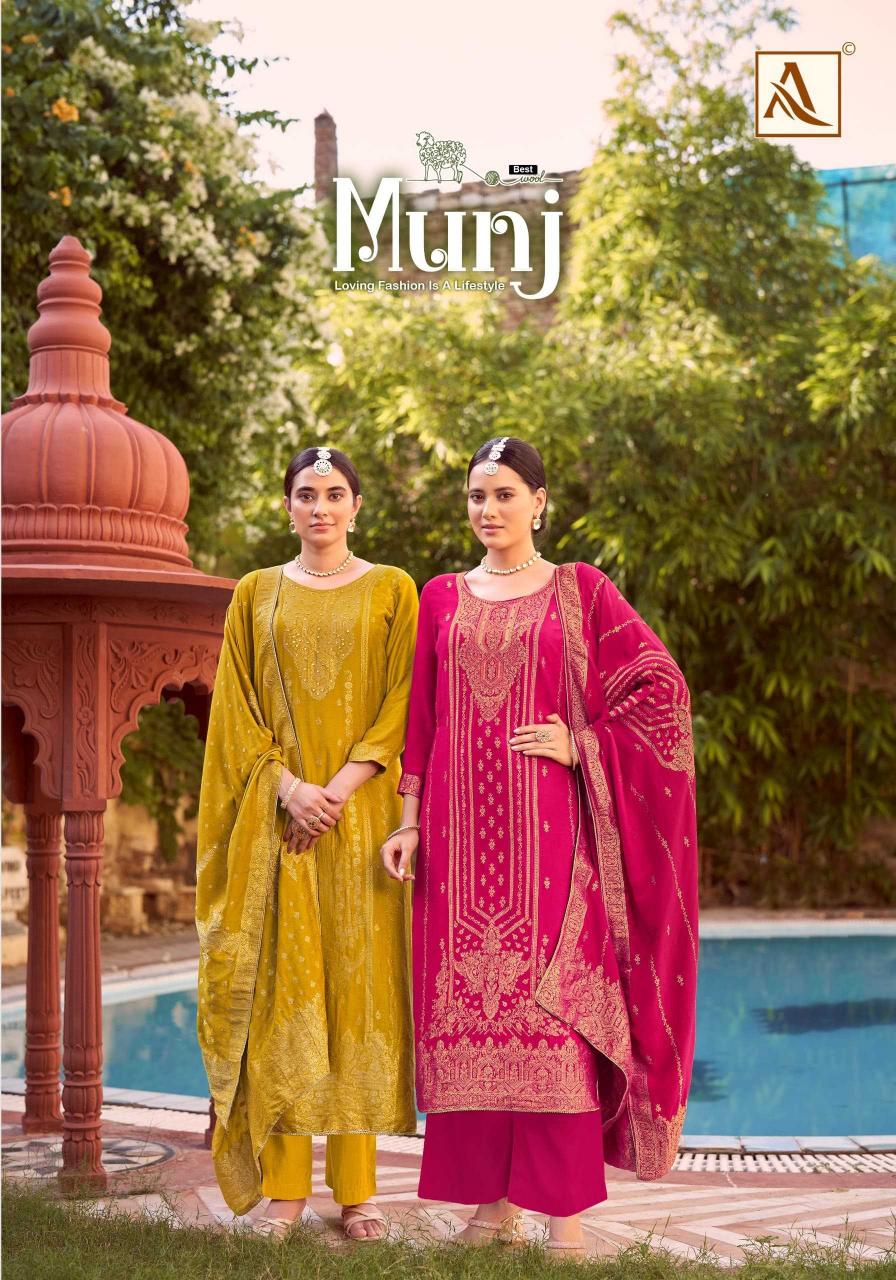 alok suits munj series 1624001-1624006 Premium Viscose Pashmina Wholesale Salwar Kameez in Surat