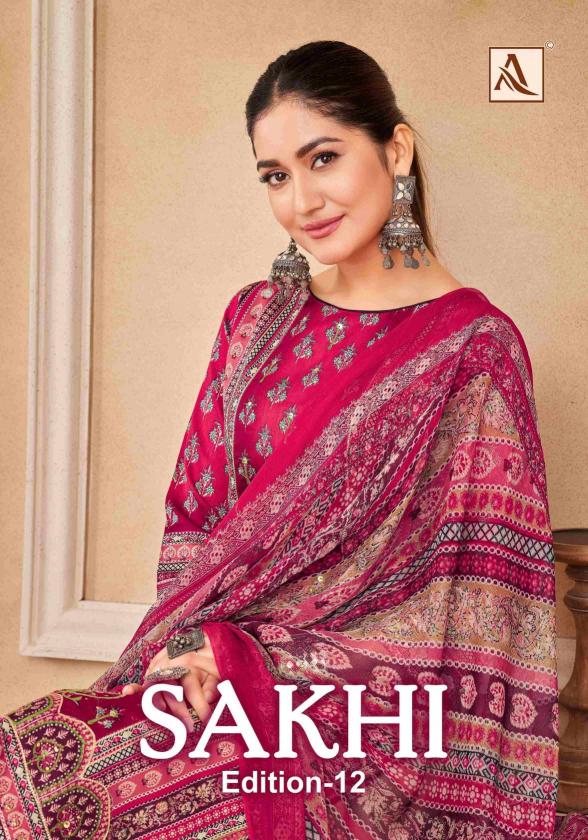 alok suits sakhi vol 12 series 228001-228004  Pure Zam Wholesale Salwar Kameez in Surat