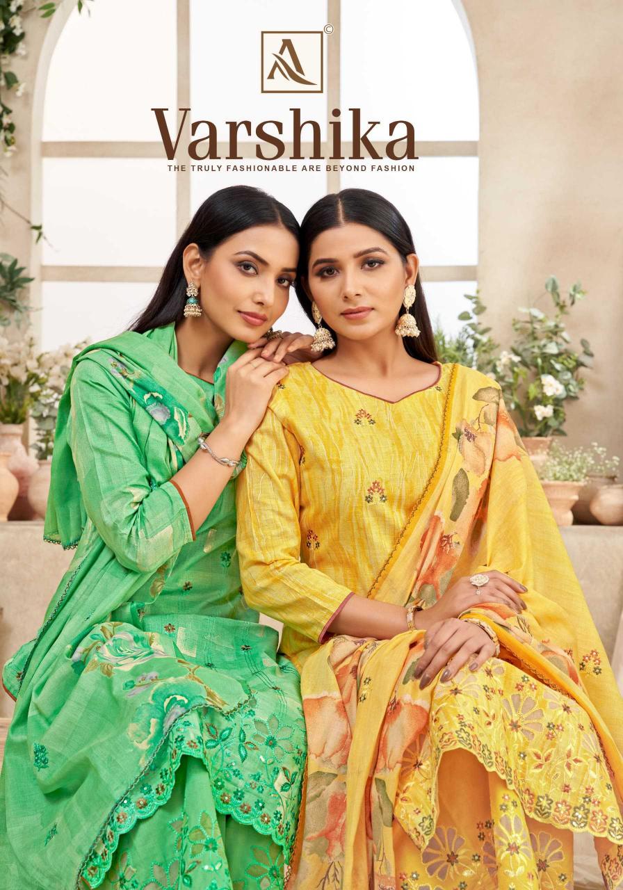 alok suits varshika series 1614001-1614006 Pure Cambric Cotton Wholesale Salwar Kameez in Surat