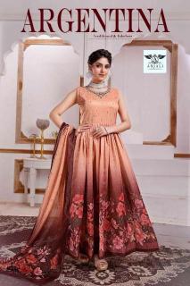 anjali argentina series 1001-1006 FANCY COSMOS Wholesale gown with dupatta in Surat