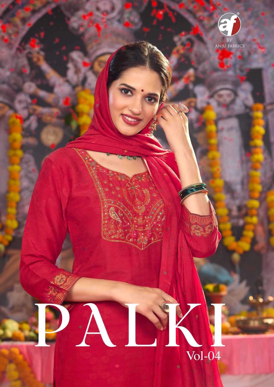 anju fab palki vol 4 series 4041-4046 MUSLIN Wholesale Salwar Kameez in Surat