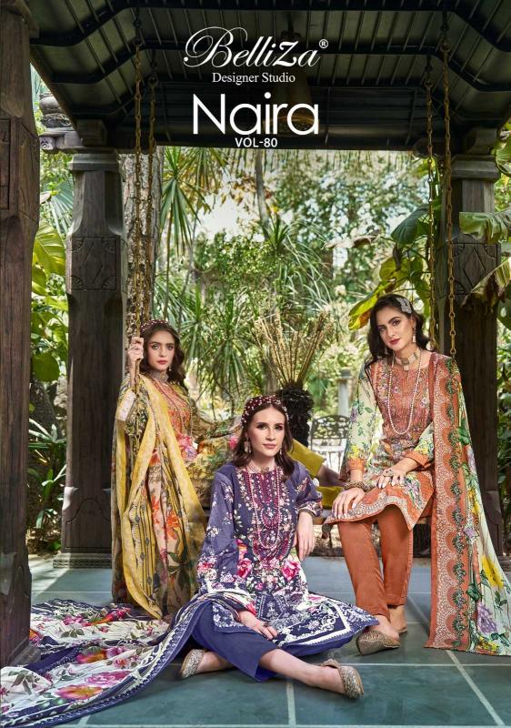 belliza naira vol 80 series 994001-994008 Pure Cotton Wholesale Salwar Kameez in Surat