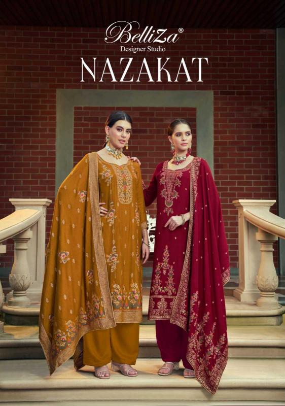 belliza nazakat series 976001-976006 VISCOSE PASHMINA Wholesale Salwar Kameez in Surat