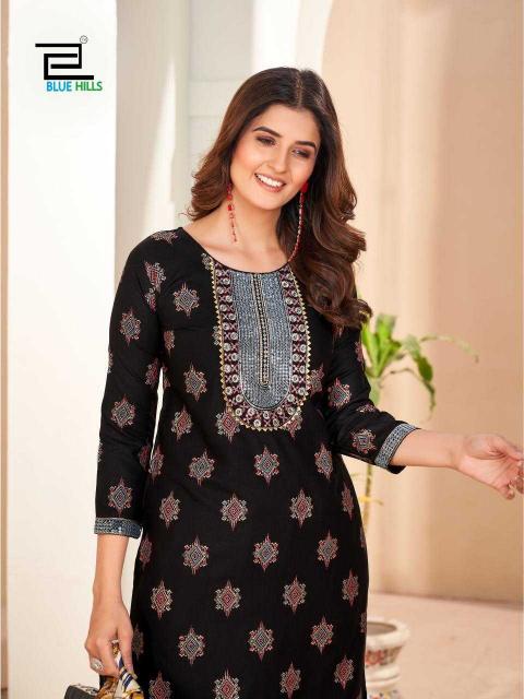 blue hills royal queen series 1001-1010 RAYON Wholesale kurti in Surat