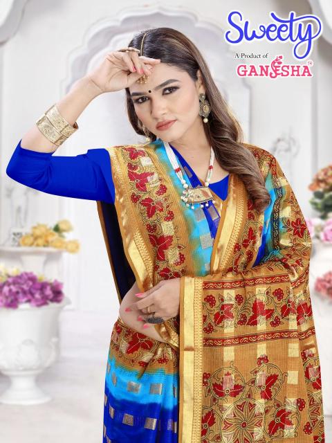 Ganesha Sweety Vol-04 series 4001-4010 Heavy Cotton Wholesale Saree in Surat