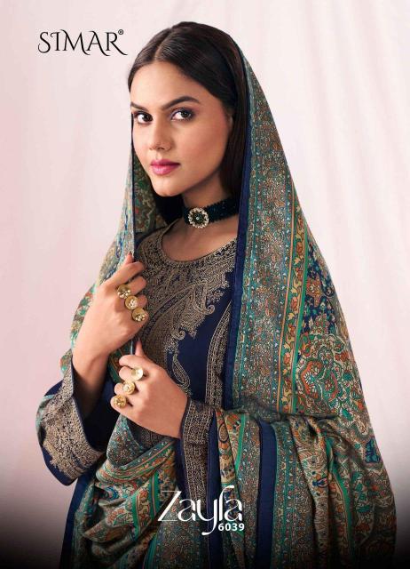 glossy zayfa series 6039 PASHMINA Wholesale Salwar Kameez in Surat