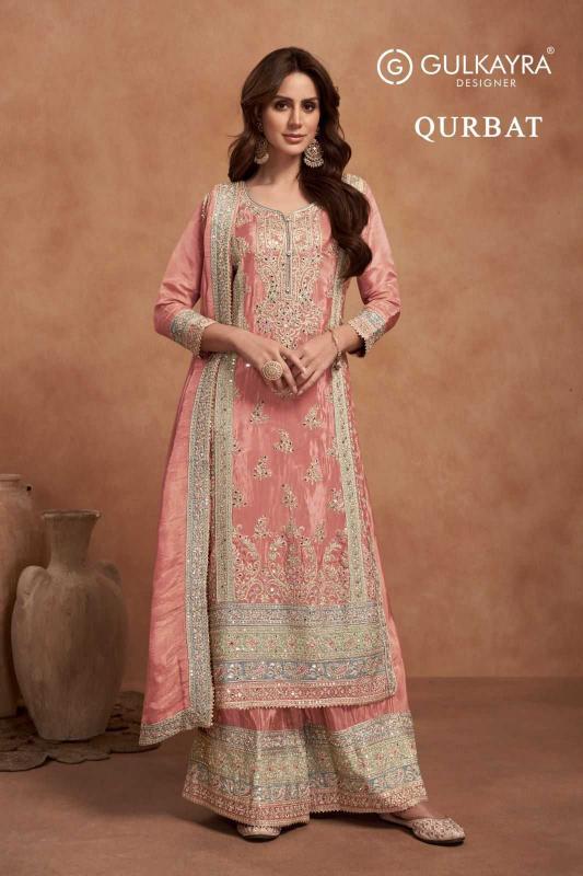 gulkayra qurbat series 7454-7456 Real Simar Silk Wholesale Salwar Kameez in Surat