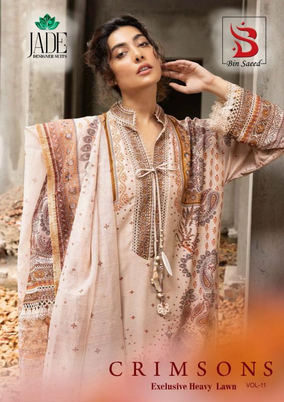 jade CRIMSONS VOL -11 series 11001-11006 HEAVY LAWN COTTON Wholesale Salwar Kameez in Surat