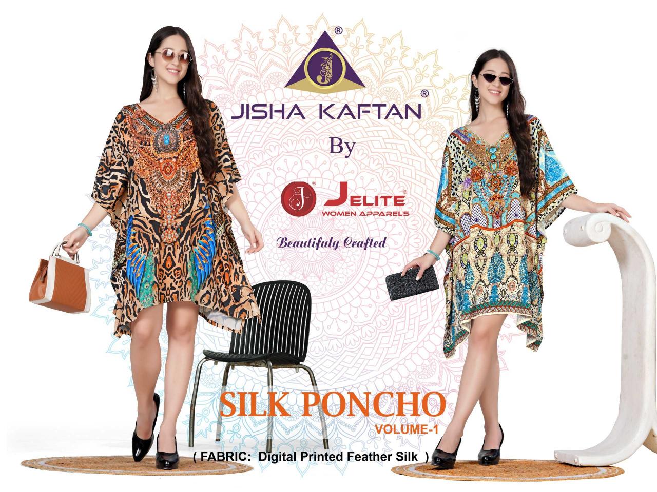 JISHA KAFTAN SILK PONCHO KAFTAN VOL 1 series 2001-2008 Feather Silk Poncho kaftan