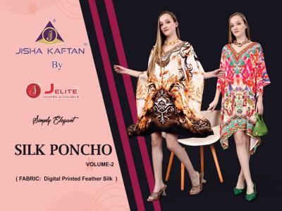 jisha kaftan SILK PONCHO VOL 2 series 2009-2016 Feather Silk Wholesale kurti in Surat