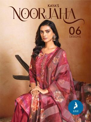 kaya noorjaha series 101-106 MUSLIN DIGITAL JACQUARD Wholesale Salwar Kameez in Surat